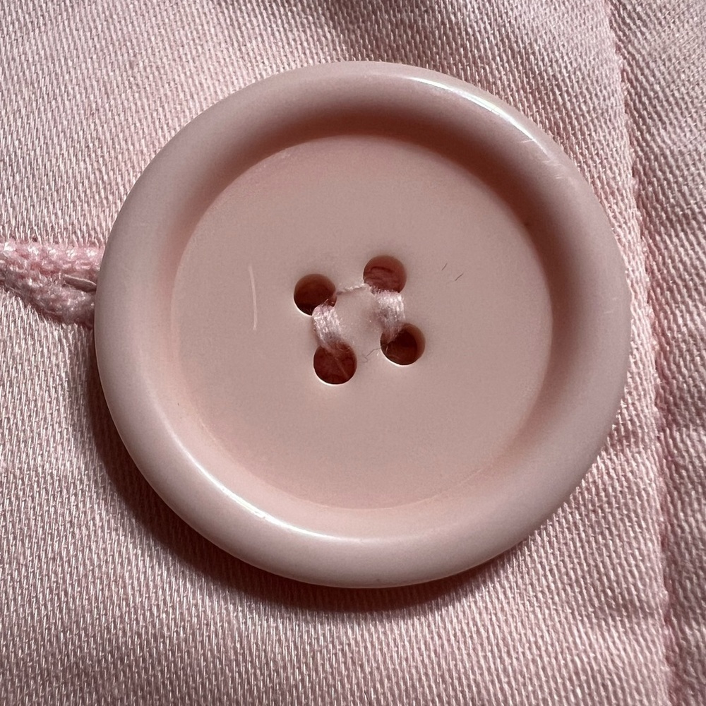 Max Studio Pink Silk Trench Coat Polka Dot Lining - Picture 3 of 6